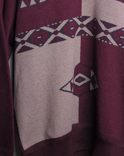 Xuevao Wine V-Neck Sweater