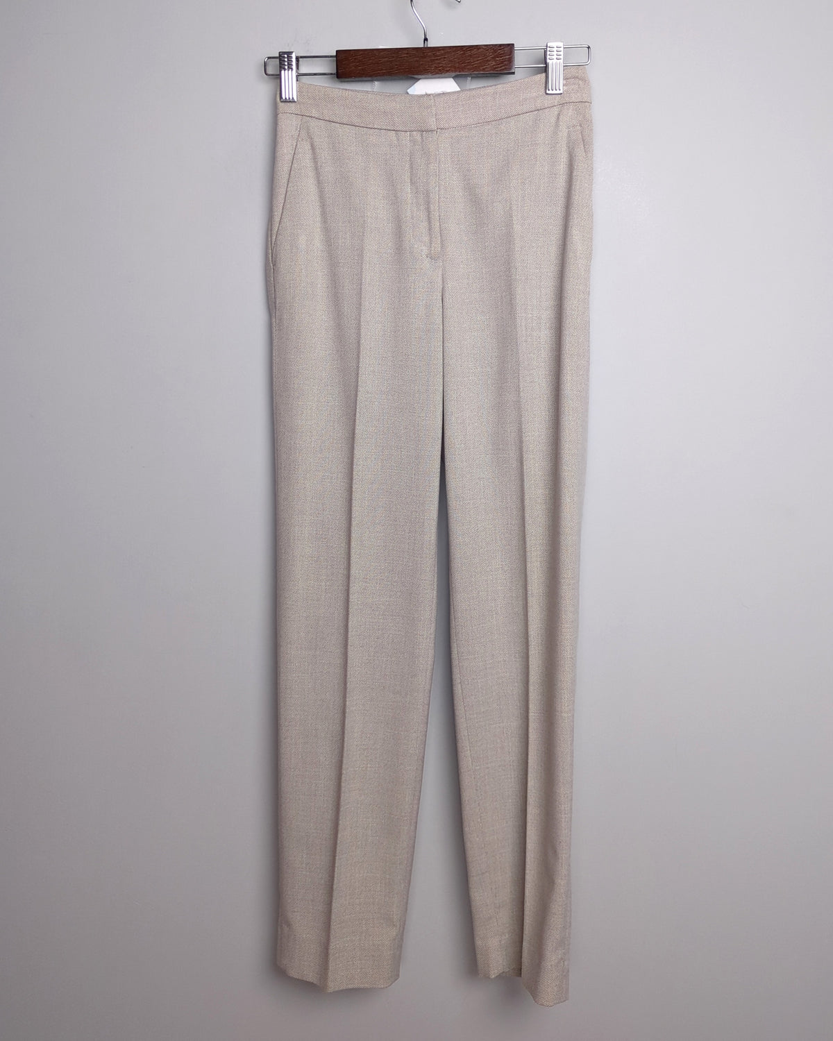 Beige Straight Leg Trousers