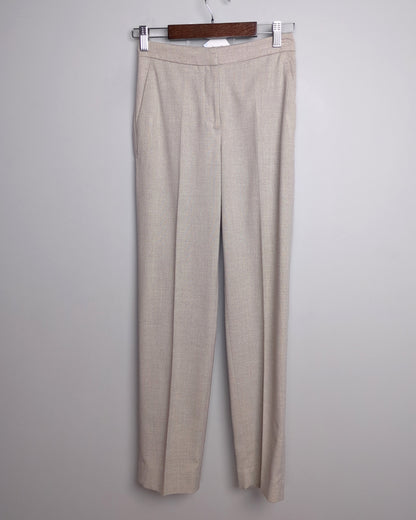 Beige Straight Leg Trousers