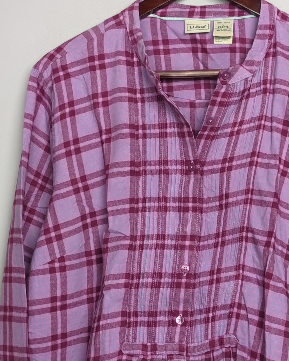 L.L.Bean Purple Plaid Shirt