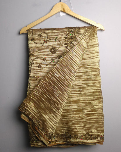 Beige Embellished Saree