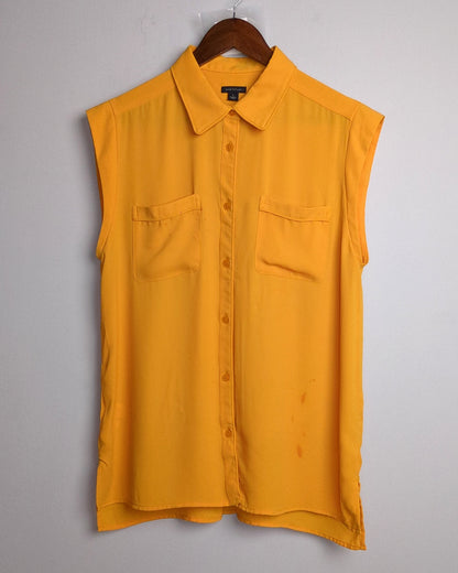 Ann Taylor Orange Sleeveless Blouse