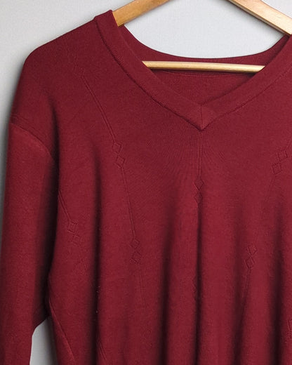 Wine V-Neck Sweater