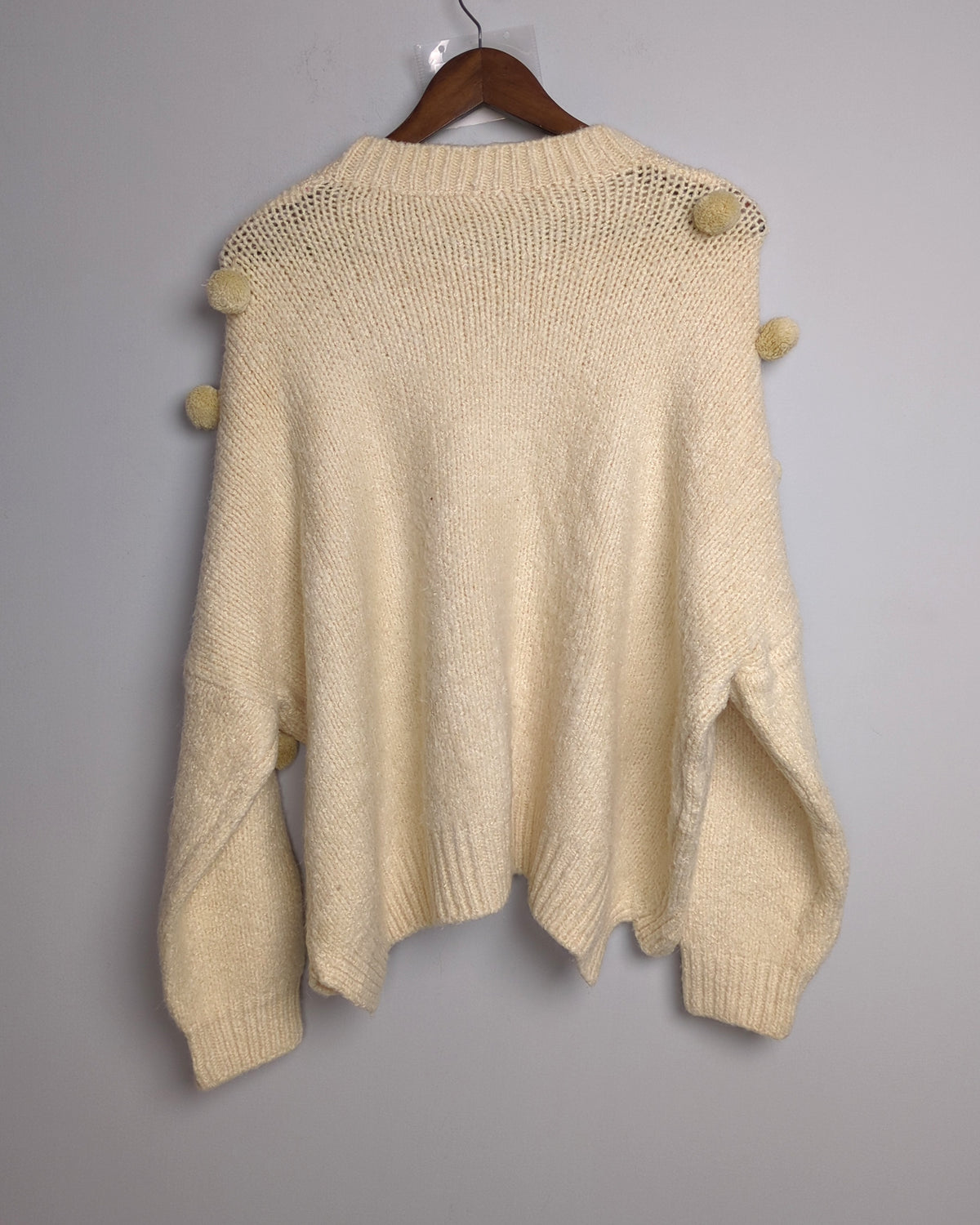 Beige Pompon Sweater