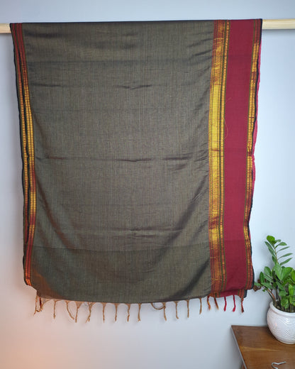 Brown Striped Saree