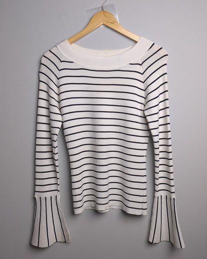 Semir White Striped Sweater