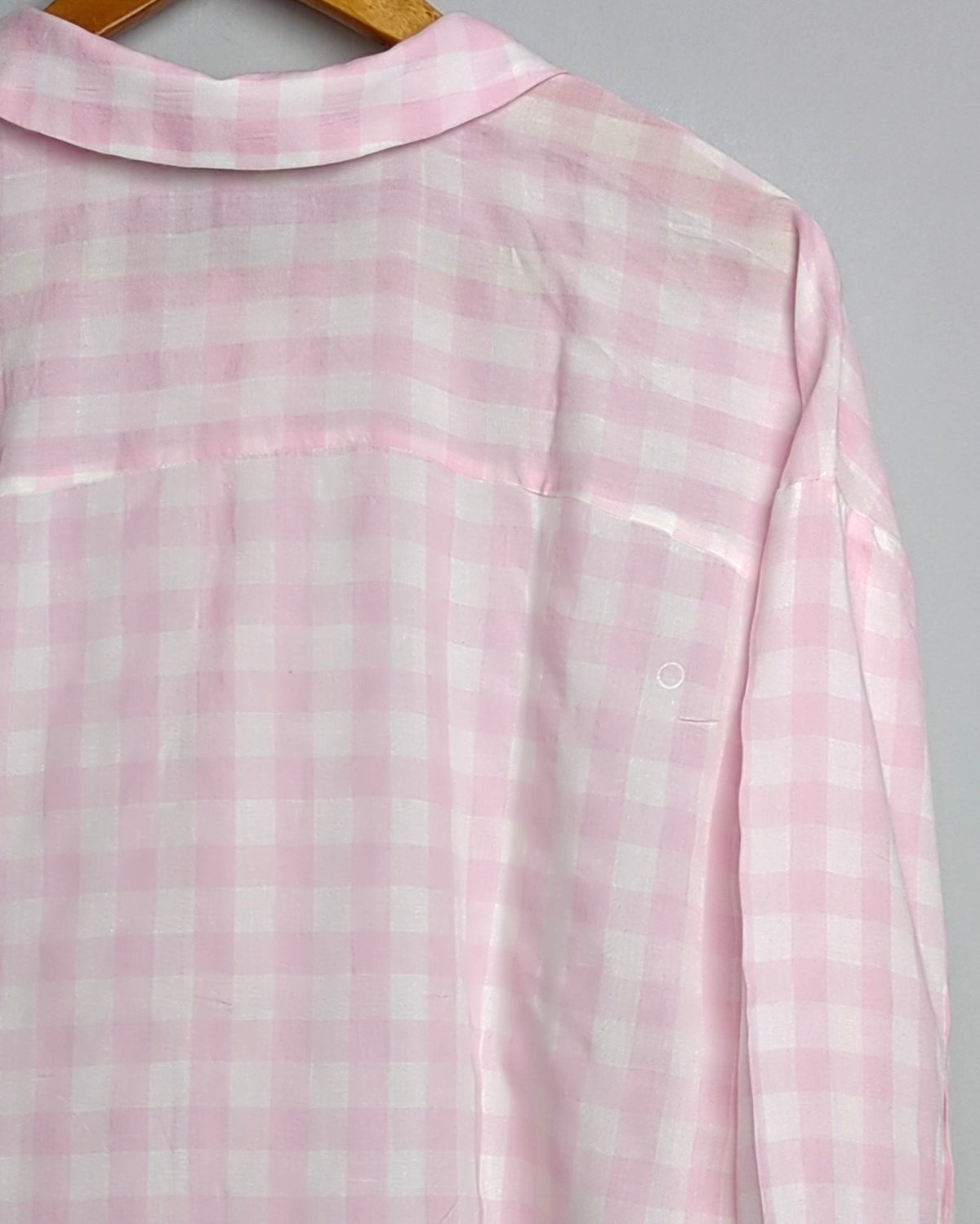 Zara Pink Checked Women'S Shirt