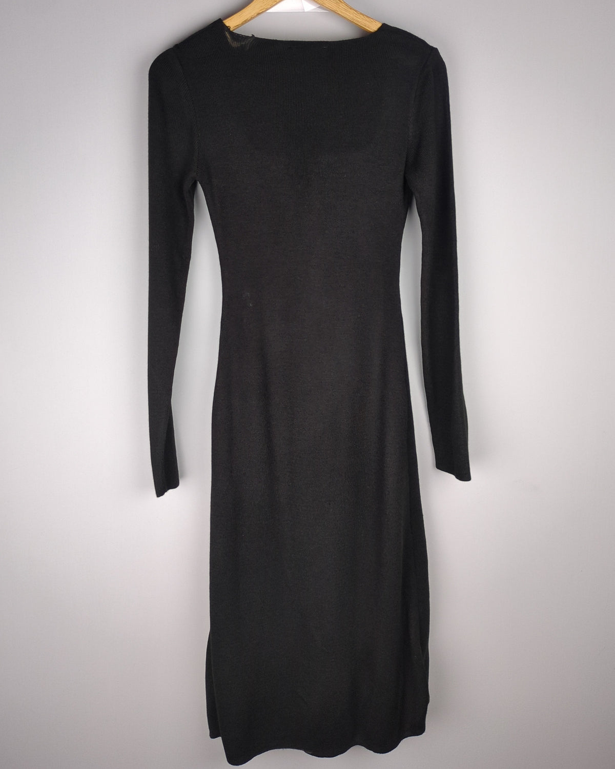 Na-Kd Black Ribbed Dress