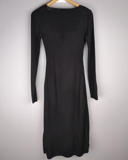 Na-Kd Black Ribbed Dress