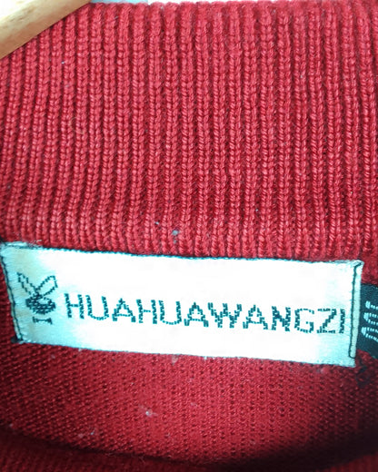 Huahuawangzi Wine Knitted Sweater
