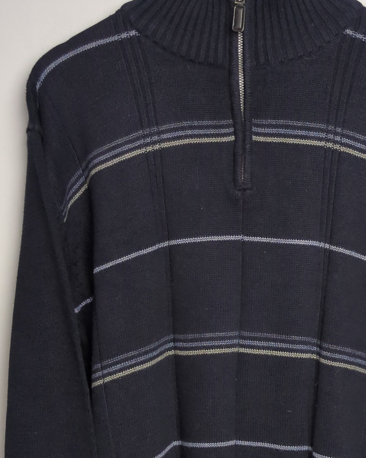 Oscar De La Renta Blue Zip Sweater