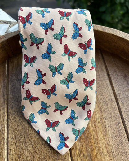 Paolo Gucci Beige Butterfly Necktie