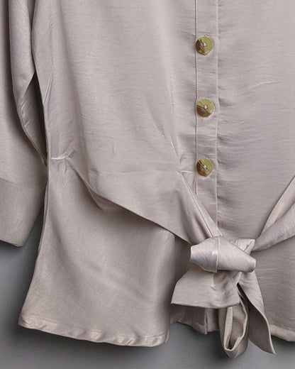 And Beige Satin Shirt