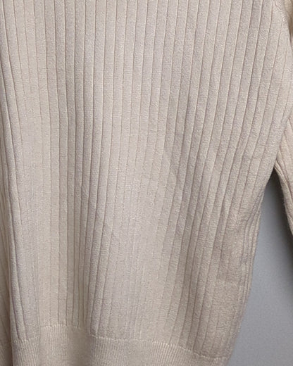 Beige Ribbed Sweater