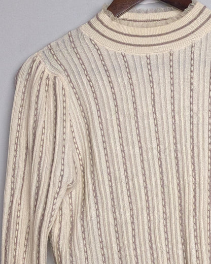 Beige Ribbed Sweater
