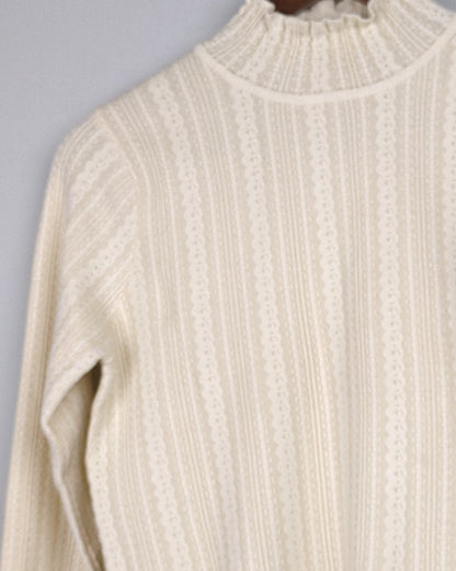 Beige Ribbed Sweater