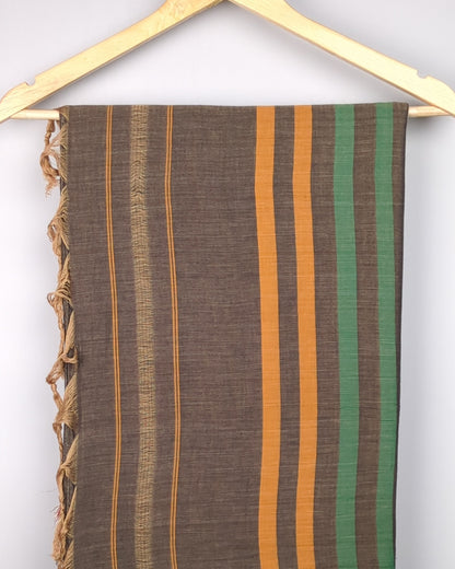 Brown Striped Saree