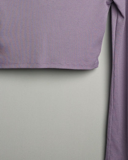 Nuon Purple Ribbed Top