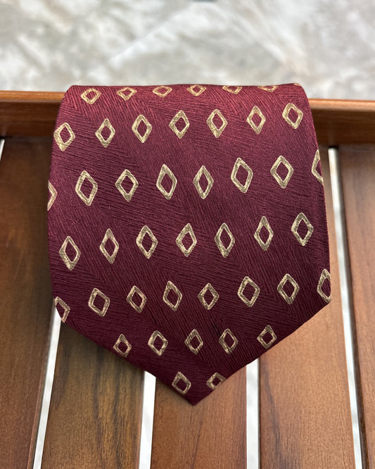Metropolitan View Wine Geometric Necktie