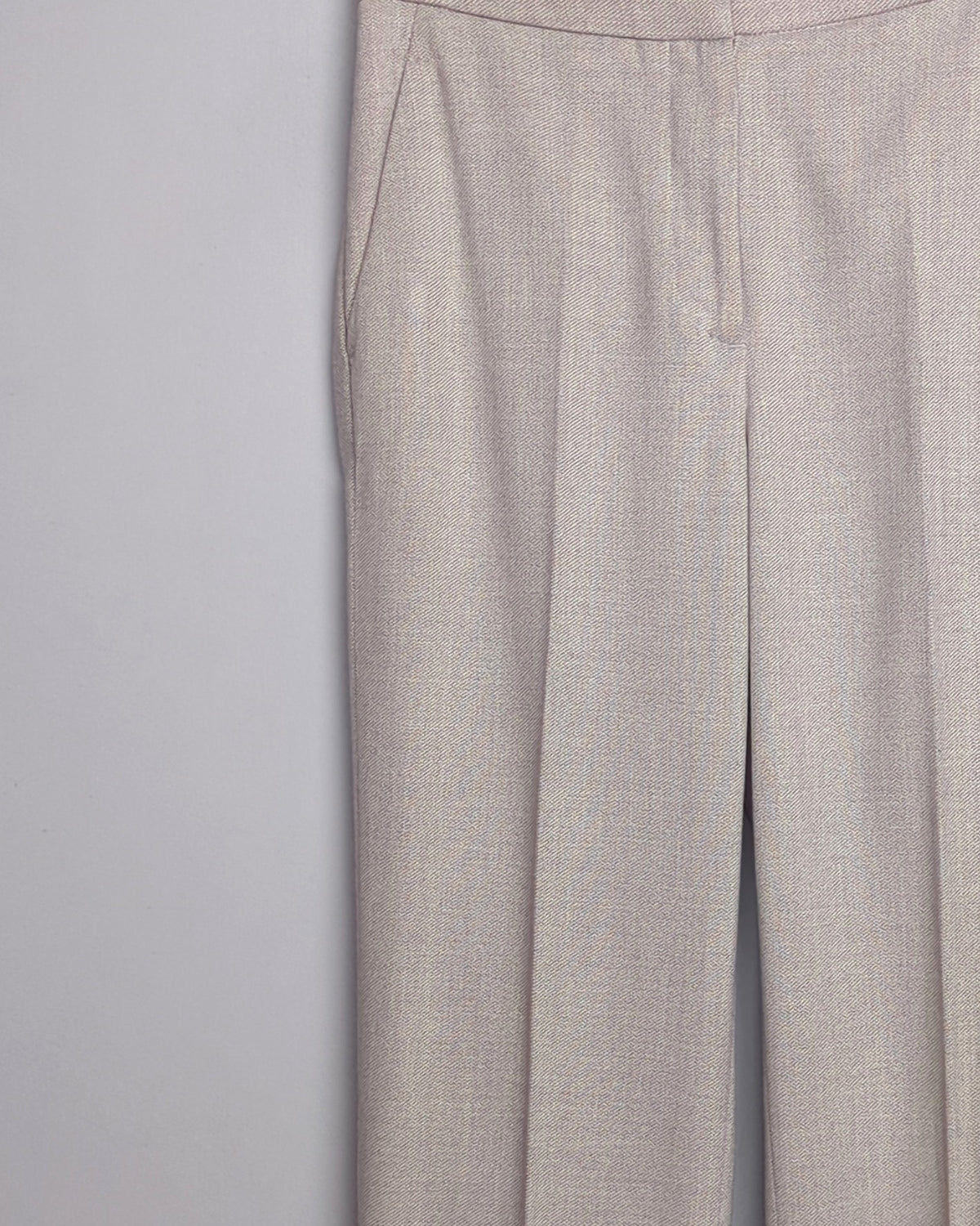 Beige Straight Leg Trousers