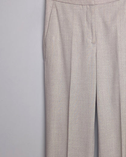 Beige Straight Leg Trousers