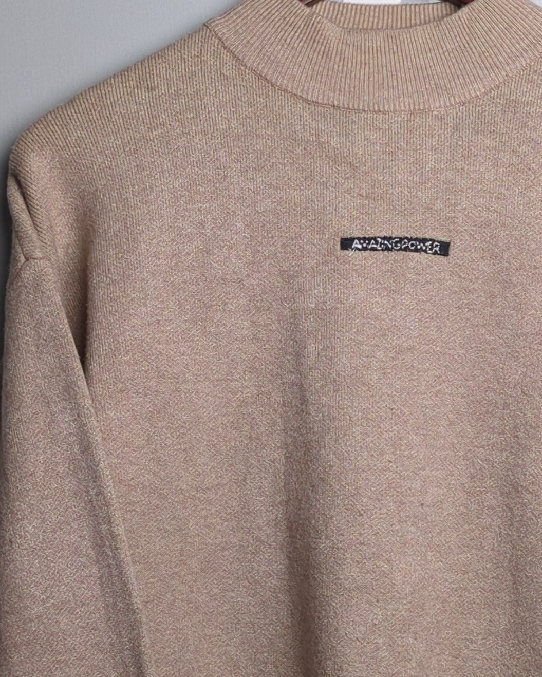 Beige Mockneck Sweater