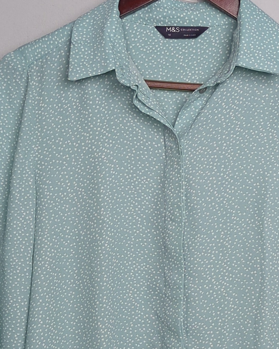 Marks And Spencer Green Printed Shirt