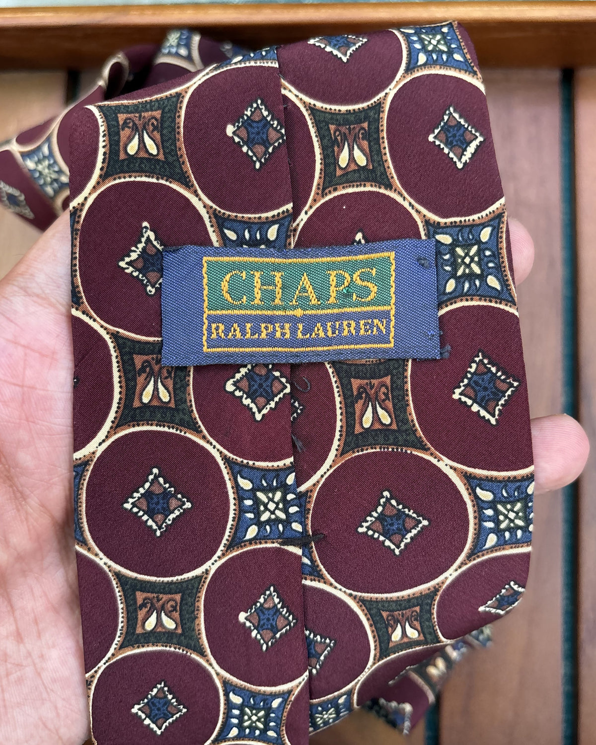 Chaps Ralph Lauren Wine Patterned Necktie