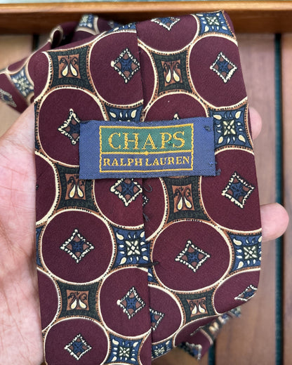 Chaps Ralph Lauren Wine Patterned Necktie