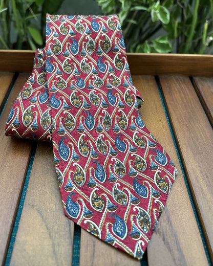 Chaps Ralph Lauren Wine Patterned Necktie