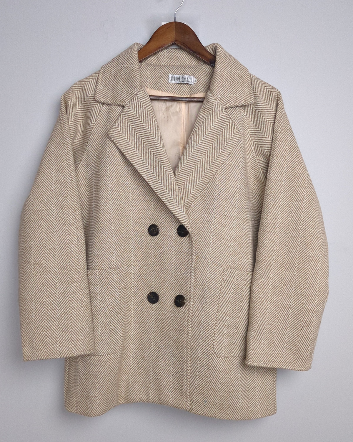Fashion Classic Beige Double-Breasted Coat