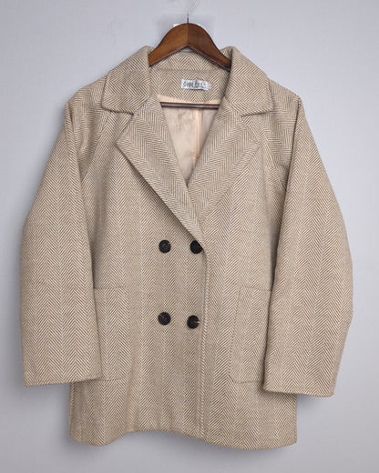 Fashion Classic Beige Double-Breasted Coat