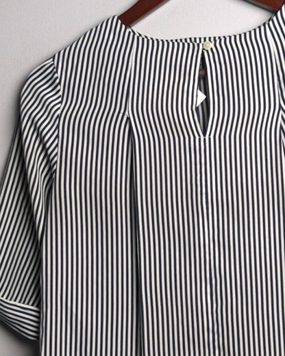 Vanheusein Blue Striped Blouse