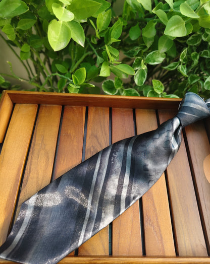 Zenith Gray Striped Necktie