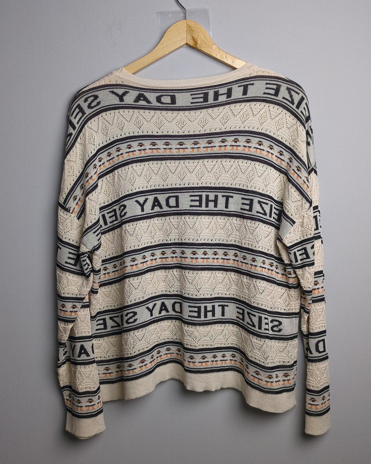 Beige Graphic Sweater