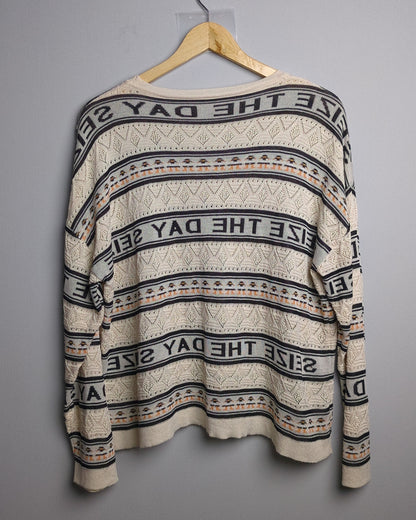 Beige Graphic Sweater