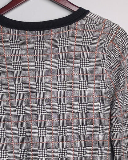 Gray Plaid Sweater