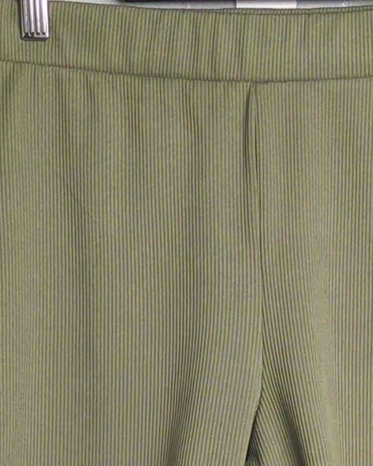 Divided Green Ribbed Shorts
