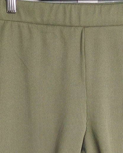 Divided Green Ribbed Shorts