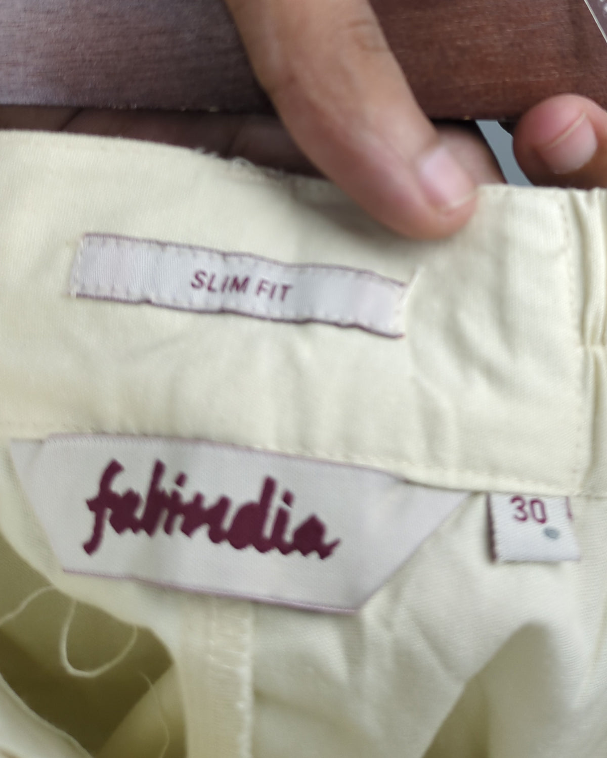 Fabindia Off-White Slim Fit Trousers