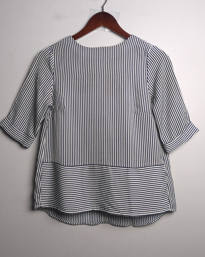 Vanheusein Blue Striped Blouse