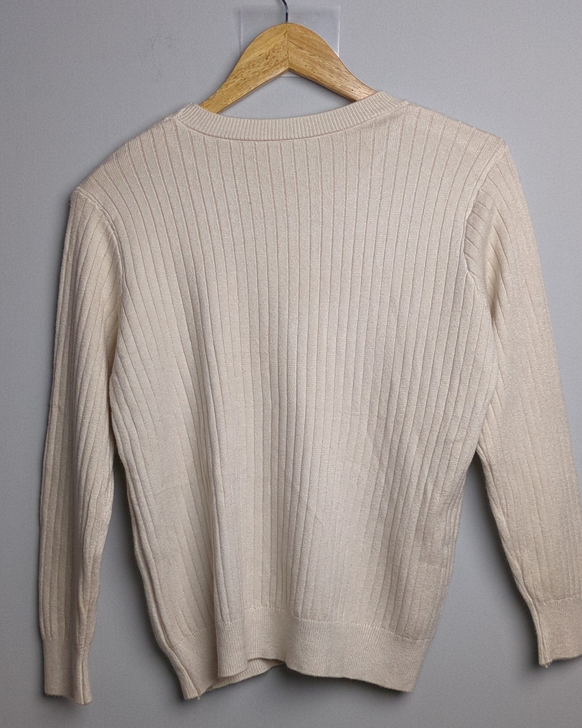 Beige Ribbed Sweater
