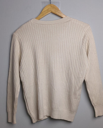 Beige Ribbed Sweater