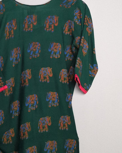 Green Elephant Kurta