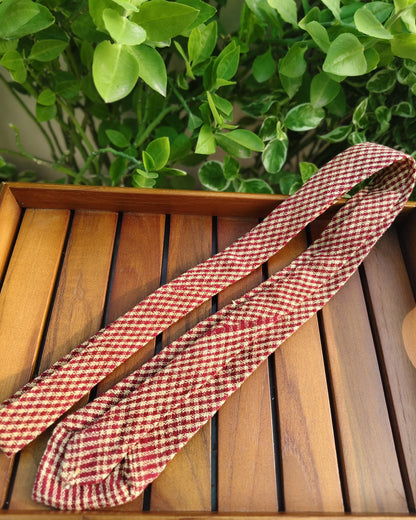 Wine Checked Tie