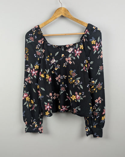 Black Floral Blouse