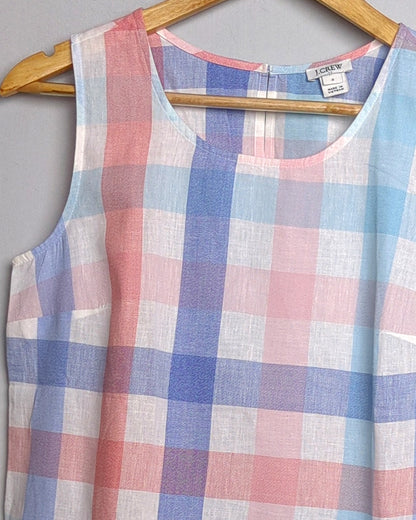 J.Crew Multicolor Checked Sleeveless Top