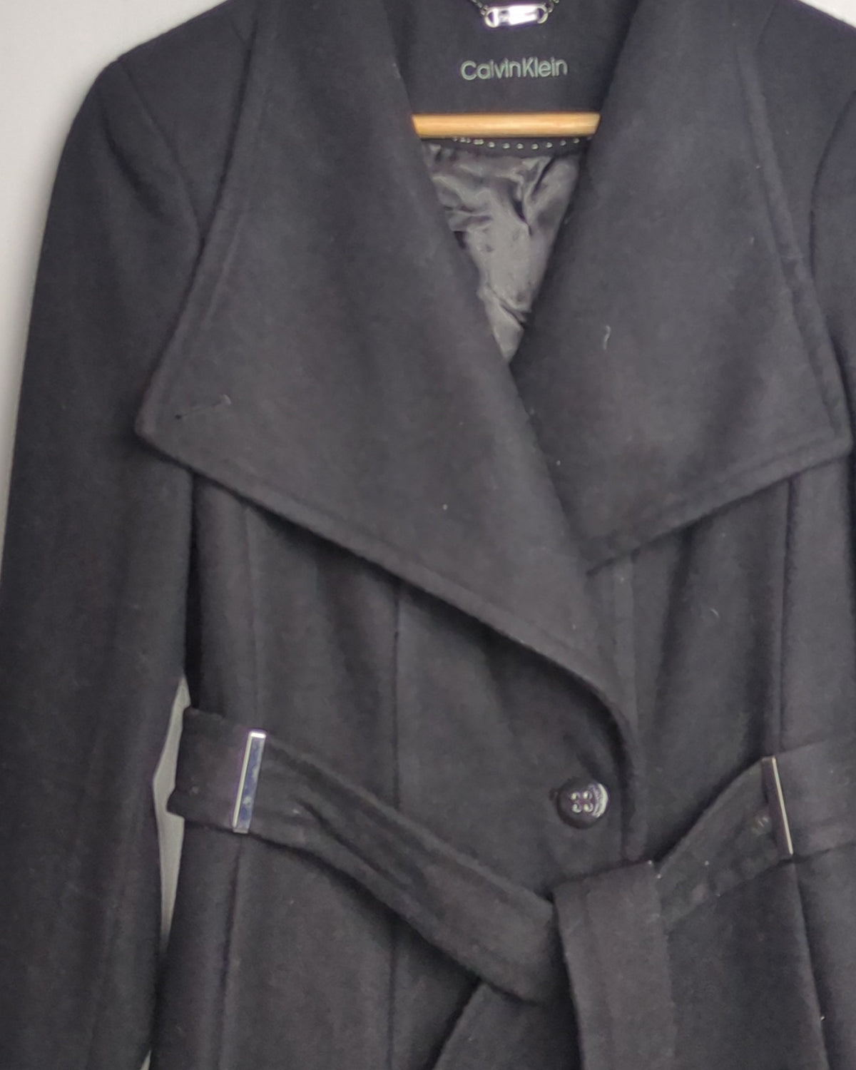 Calvin Klein Black Woolen Coat