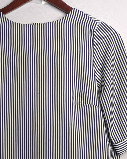 Vanheusein Blue Striped Blouse