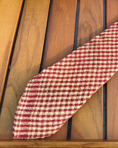 Wine Checked Tie